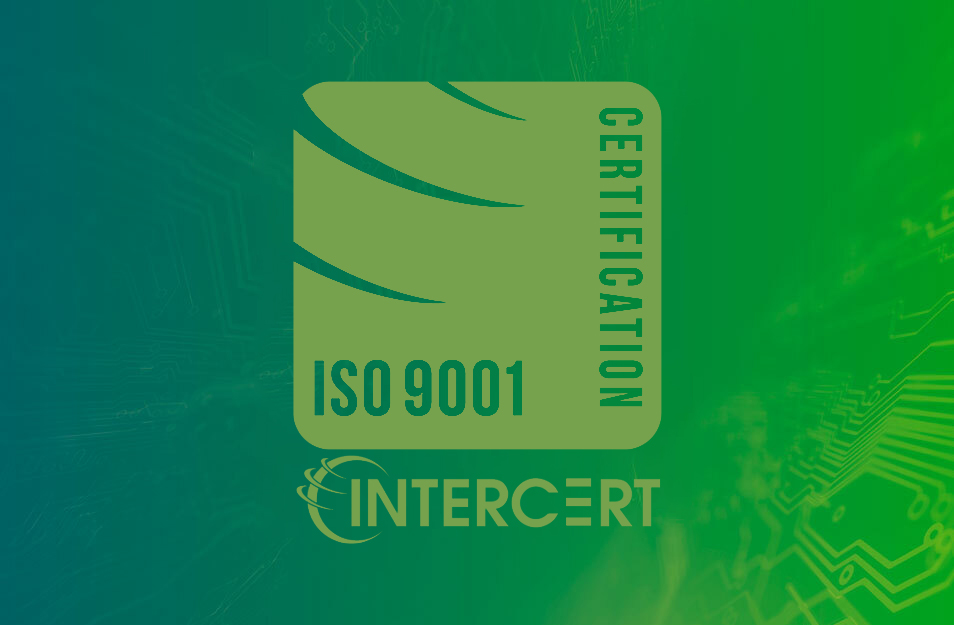 ISO 9001 certification logo with gradient