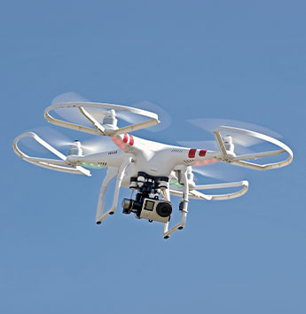 commercial drone camera in flight