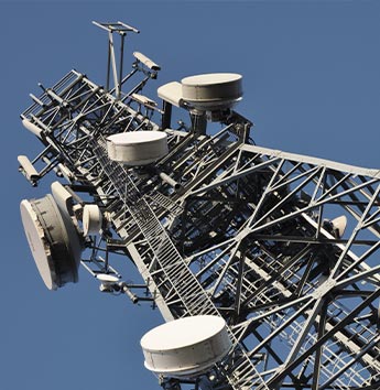 telecommunications tower against blue sky